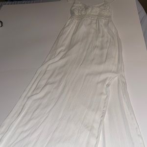 White long maxi dress with slip underneath never worn
